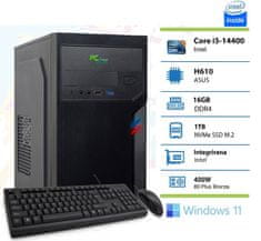 E-machine stolno računalo, i5-14400, 16GB, SSD1TB, W11H + tipkovnica, miš (145783)