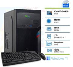 PCplus E-machine stolno računalo, i5-14400, 16GB, SSD1TB, W11H + tipkovnica, miš (145783)