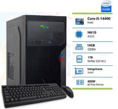 E-machine stolno računalo, i5-14400, 16GB, SSD1TB, DOS + tipkovnica, miš (145786)