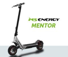 MS ENERGY Mentor električni romobil, 25,4 cm, 500 W, do 70 km, 48 V 15 Ah, srebrno-crna