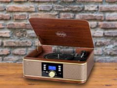 Trevi TT 1042 BT gramofon / radio prijemnik, smeđe-srebrna