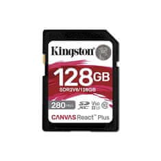 Kingston Canvas React Plus SDXC memorijska kartica, 128 GB, 280/100 MB/s, UHS-II, C10, U3, V60, 4K