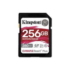 Kingston Canvas React Plus SDXC memorijska kartica, 256 GB, 280/150 MB/s, UHS-II, C10, U3, V60, 4K