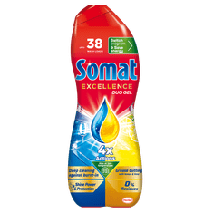 Somat Excellence Duo gel za perilicu posuđa, limun, 38 pranja