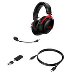 HyperX Cloud III Wireless slušalice, bežične, crno/crvena (77Z46AA)