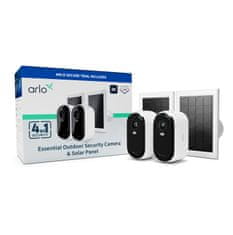 Arlo Essential (Gen.2) VMK3250-100EUS set od dvije 2K ​​vanjske IP kamere + dva solarna punjača