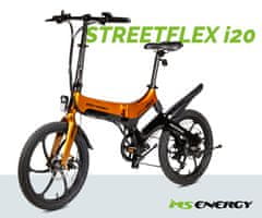 MS ENERGY STREETFLEX i20 električni bicikl, sklopivi, 50,8 cm, 250 W, 280 Wh, crno-narančasta