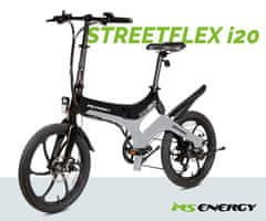 MS ENERGY STREETFLEX i20 električni bicikl, sklopivi, 50,8 cm, 250 W, 280 Wh, 50 km, crno-siva