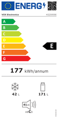 VOX electronics KG 2500 SE kombinirani hladnjak, srebrna