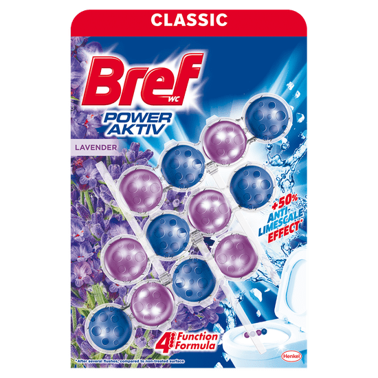 Bref Wc miris Power Aktiv Lavender 3x 50g