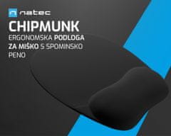 Natec Chipmunk podloga za miš, memorijska pjena, 235x195 mm