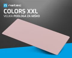 Natec Colours XXL podloga za miš, 800x400 mm, ružičasta