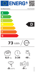 LG F4J3TS4WE perilica rublja, 8 kg