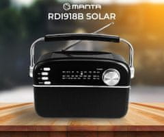 Manta RDI918B SOLAR radio prijemnik, FM/AW/SW, Bluetooth, USB/AUX-in/microSD