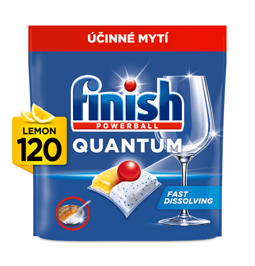 Finish Quantum All in 1 kapsule za perilicu posuđa Lemon Sparkle, 120 kom