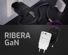 Natec Ribera GaN univerzalni punjač, 30 W, USB-A, USB-C, crna