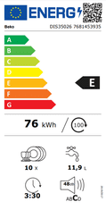 Beko DIS35026 ugradbena perilica posuđa