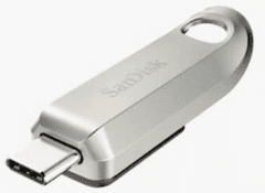 SanDisk Ultra Luxe USB-C stick, 128GB, 3.2 Gen1, 400 MB/s, srebrna (SDCZ75-128G-G46)