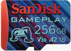 SanDisk GamePlay SDXC micro disk, 256GB, 190/130MB/s, V30, U3, A2 (SDSQXAV-256G-GN6XN)