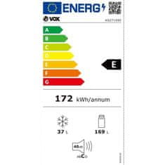 VOX electronics KG 2710 SE kombinirani hladnjak, srebrna