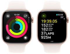 Apple Watch S10 GPS pametna ura, 42mm, rožnato zlato aluminijasto ohišje z nežno rožnatim športnim paščkom, S/M (mwwh3qh/a)