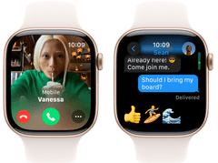 Apple Watch S10 GPS pametna ura, 42mm, rožnato zlato aluminijasto ohišje z nežno rožnatim športnim paščkom, S/M (mwwh3qh/a)