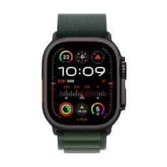 Apple Watch Ultra2 v2 pametna ura, 49mm, Cellular, Black Titanium ohišje, Dark Green Loop pašček, M