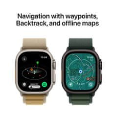 Apple Watch Ultra2 v2 pametna ura, 49mm, Cellular, Black Titanium ohišje, Dark Green Loop pašček, M