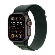 Apple Watch Ultra2 v2 pametna ura, 49mm, Cellular, Black Titanium ohišje, Dark Green Loop pašček, M