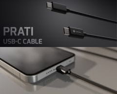 Natec Prati kabel USB-C, 100 W, 200 cm, univerzalni, crni