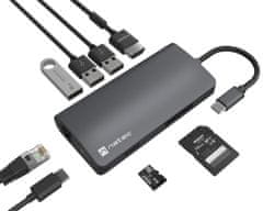 Natec Fowler 2 adapter, USB hub, USB-A, HDMI, USB-C, microSD