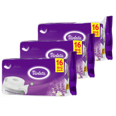 Violeta Premium toaletni papir, 3 sloja, boja lavande, 3x16