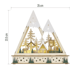 EMOS drveni božićni pejzaž, LED, 23,5 cm