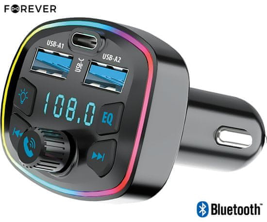 Forever TR-360 FM odašiljač / transmitter, Bluetooth, USB-A, USB-C