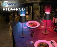 Platinet PTL44RGB bežična LED lampa, 400 lum, 4000mAh, IP44, USB-C, 37x12cm, crna