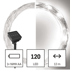 EMOS LED nano lanac sa solarnim kolektorom, hladna bijela, 12 m