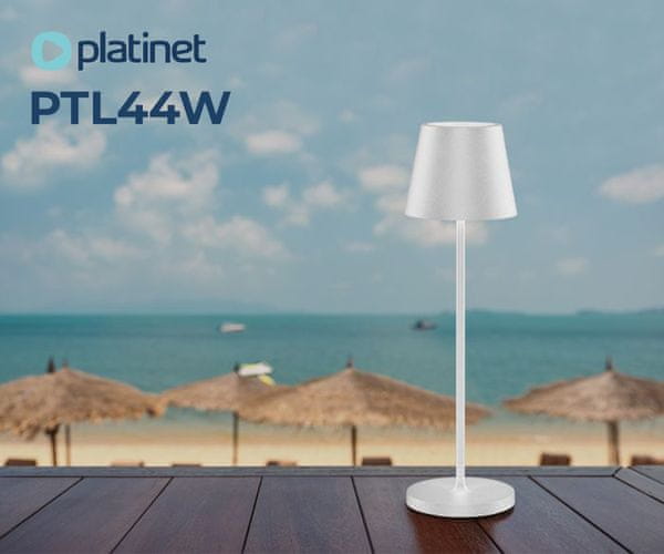  Platinet PTL44W brezžična namizna LED svetilka, USB-C, 37x12 cm, bela