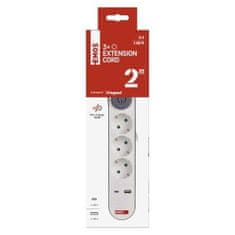 EMOS P1322PD produžetak, 2 m, 3 utičnice, 1 USB-A, 1 USB-C