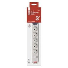 EMOS P1523PD produžetak, 3 m, 5 utičnica, sa prekidačem, 1 USB-A, 1 USB-C