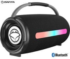 Manta SPK140GO prijenosni zvučnik, BT 5.3, FM Radio, 20W, TWS, baterija, RGB LED, ručka za nošenje, crn