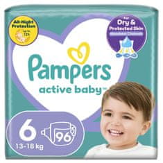 Pampers pelene Active Baby Mega Pack, veličina 6, 96 komada, 13 - 18 kg