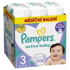 Pampers pelene Pleny Active Baby 3 Midi, 208 kom