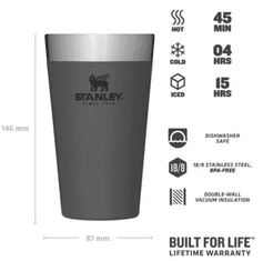 Stanley Adventure Beer Pint čaša, 0,47 l, tamno siva