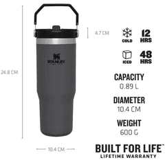 Stanley The IceFlow preklopna boca sa slamkom, 890 ml, tamno siva