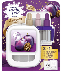  Ambi-Pur 3Volution električni osvežilec in Sugarplum polnilo, 20 ml