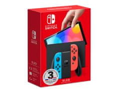 Switch OLED prijenosna igraća konzola, neon modra/rdeča