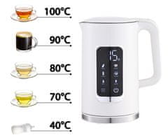 Platinet PEKR723 bojler, 1,7 l, Keep Warm, bijeli + šalica