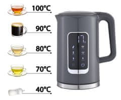 Platinet PEKR723 bojler, 1,7 l, Keep Warm, sivi + šalica