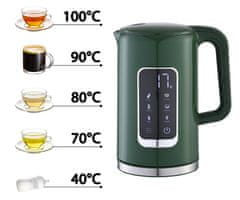 Platinet PEKR723 bojler, 1,7 l, Keep Warm, zeleni + šalica