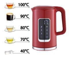 Platinet PEKR723 bojler, 1,7 l, Keep Warm, crveni + šalica